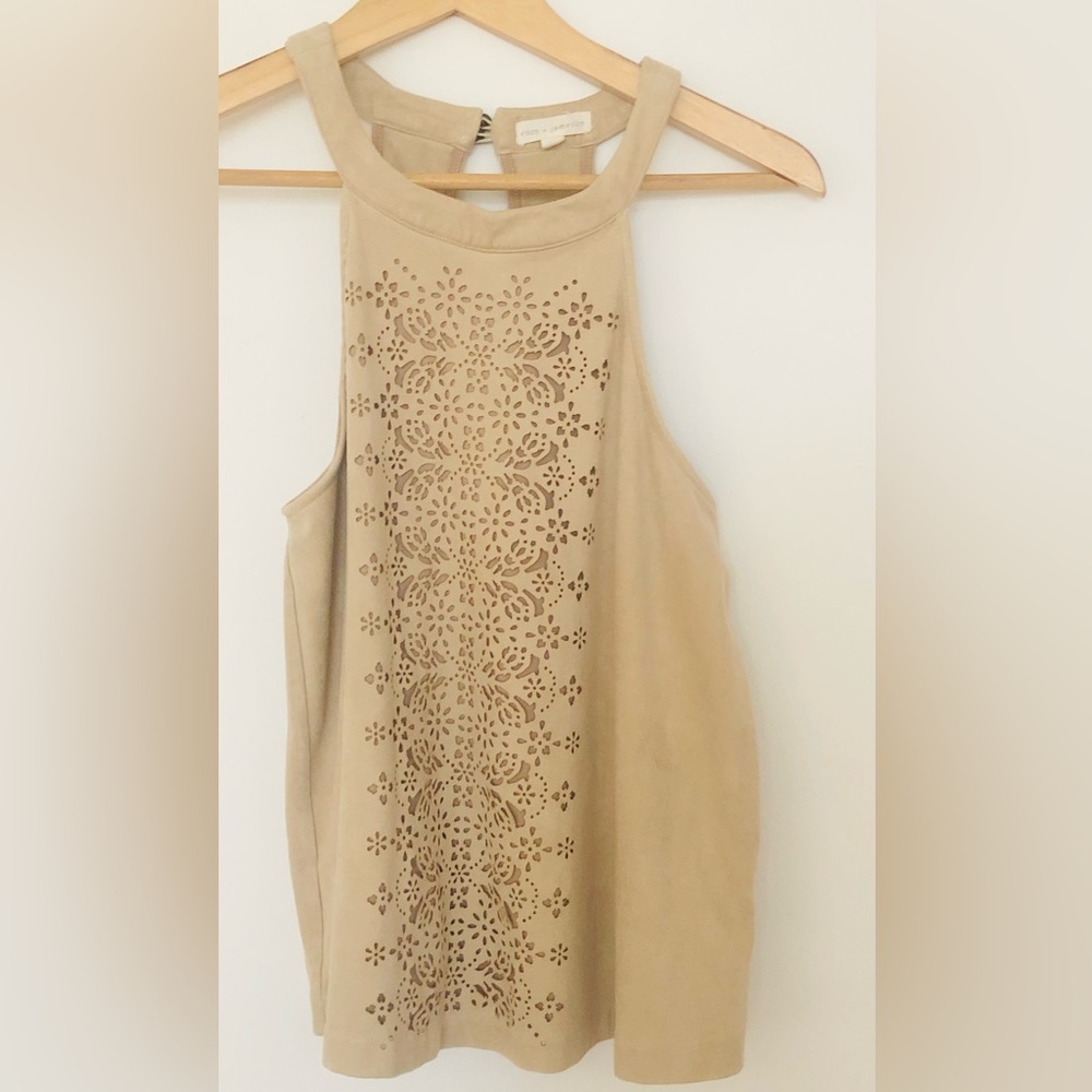 Coco and Jameson - Suede Style Halter - Cut Out Design